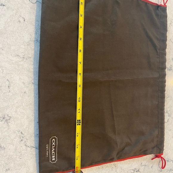 Coach Vintage Dust Bag Brown with Red Stitching 13.5x16 - Picture 4 of 6